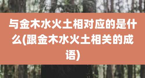 与金木水火土相对应的是什么(跟金木水火土相关的成语)