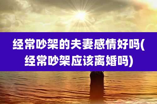 经常吵架的夫妻感情好吗(经常吵架应该离婚吗)