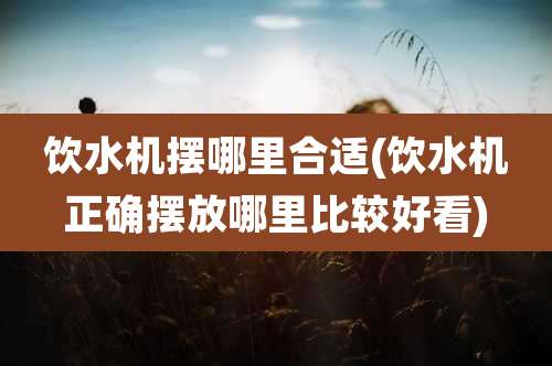 饮水机摆哪里合适(饮水机正确摆放哪里比较好看)