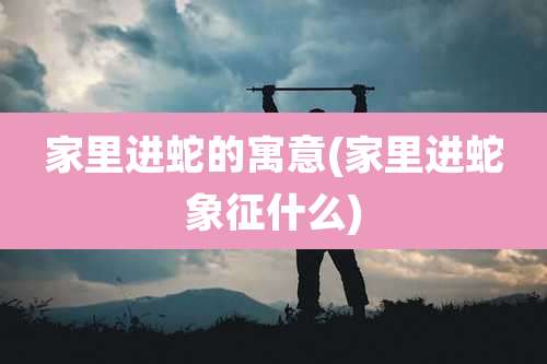 家里进蛇的寓意(家里进蛇象征什么)