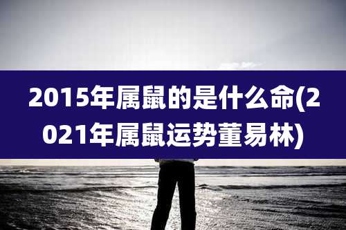 2015年属鼠的是什么命(2021年属鼠运势董易林)