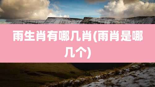 雨生肖有哪几肖(雨肖是哪几个)