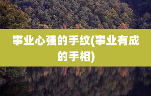 事业心强的手纹(事业有成的手相)