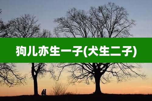 狗儿亦生一子(犬生二子)