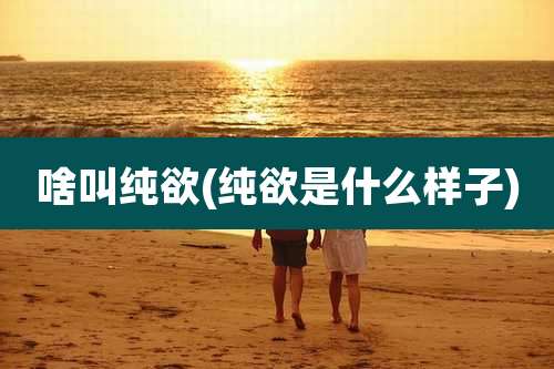 啥叫纯欲(纯欲是什么样子)