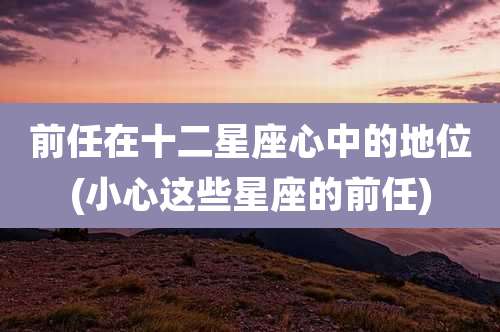 前任在十二星座心中的地位(小心这些星座的前任)
