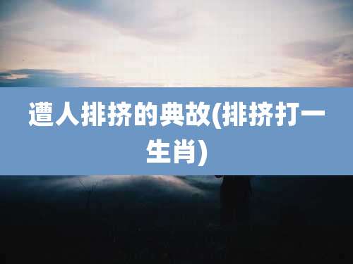 遭人排挤的典故(排挤打一生肖)