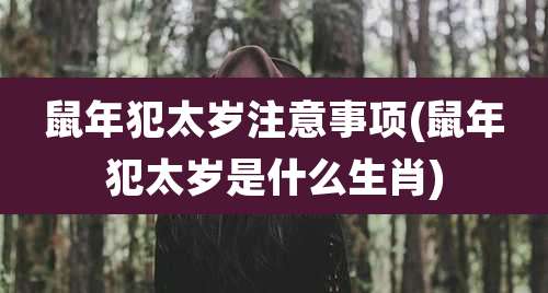 鼠年犯太岁注意事项(鼠年犯太岁是什么生肖)
