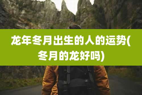 龙年冬月出生的人的运势(冬月的龙好吗)