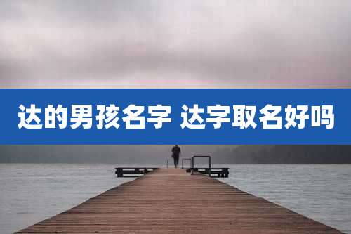达的男孩名字 达字取名好吗