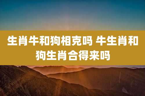 生肖牛和狗相克吗 牛生肖和狗生肖合得来吗