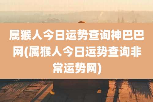 属猴人今日运势查询神巴巴网(属猴人今日运势查询非常运势网)