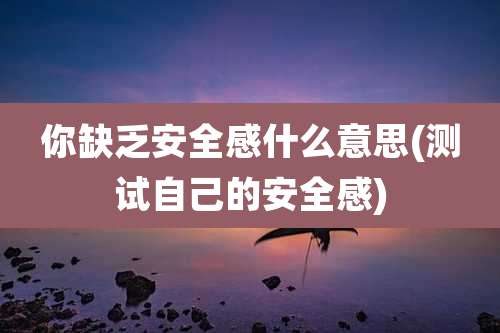 你缺乏安全感什么意思(测试自己的安全感)