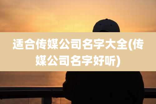 适合传媒公司名字大全(传媒公司名字好听)