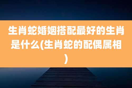 生肖蛇婚姻搭配最好的生肖是什么(生肖蛇的配偶属相)