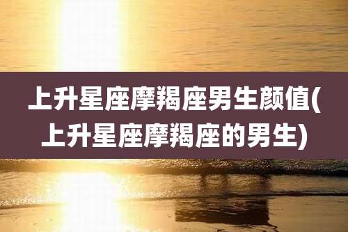 上升星座摩羯座男生颜值(上升星座摩羯座的男生)