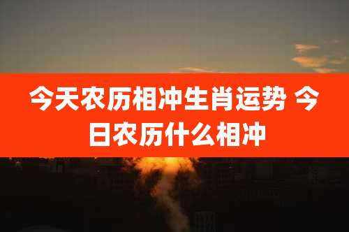 今天农历相冲生肖运势 今日农历什么相冲