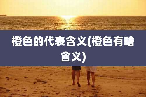 橙色的代表含义(橙色有啥含义)