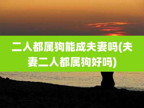 二人都属狗能成夫妻吗(夫妻二人都属狗好吗)