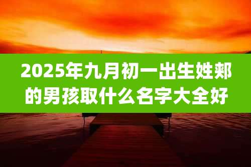 2025年九月初一出生姓郏的男孩取什么名字大全好
