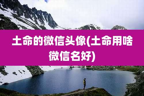 土命的微信头像(土命用啥微信名好)