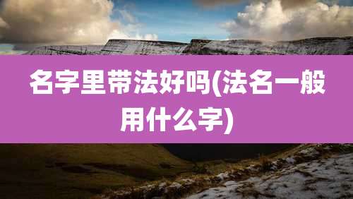 名字里带法好吗(法名一般用什么字)