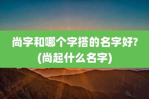 尚字和哪个字搭的名字好?(尚起什么名字)