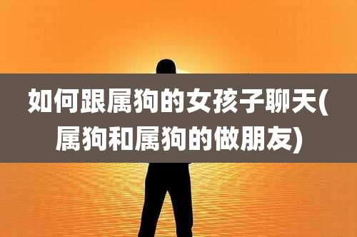 如何跟属狗的女孩子聊天(属狗和属狗的做朋友)