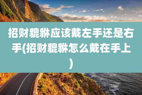 招财貔貅应该戴左手还是右手(招财貔貅怎么戴在手上)
