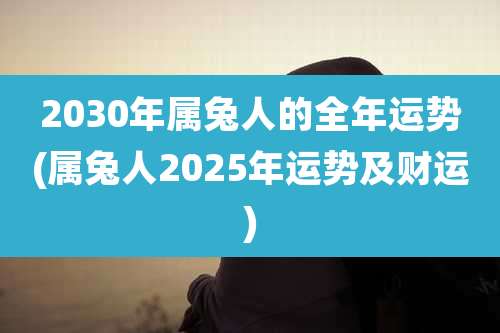 2030年属兔人的全年运势(属兔人2025年运势及财运)