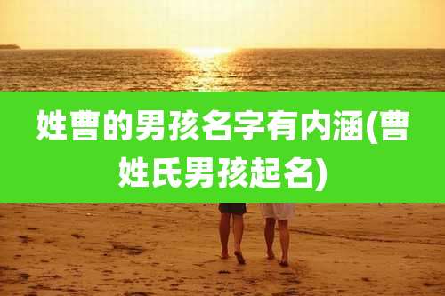 姓曹的男孩名字有内涵(曹姓氏男孩起名)