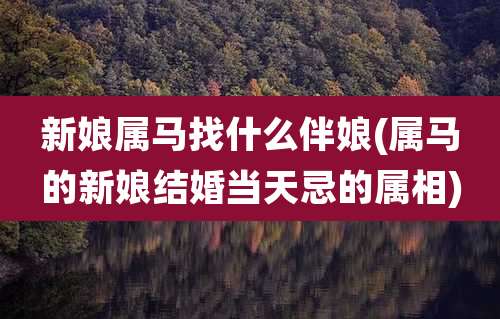 新娘属马找什么伴娘(属马的新娘结婚当天忌的属相)
