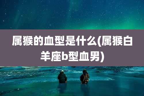 属猴的血型是什么(属猴白羊座b型血男)