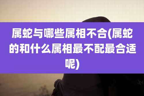 属蛇与哪些属相不合(属蛇的和什么属相最不配最合适呢)