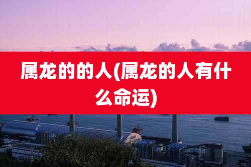 属龙的的人(属龙的人有什么命运)
