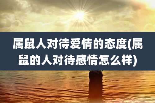 属鼠人对待爱情的态度(属鼠的人对待感情怎么样)