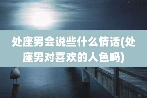 处座男会说些什么情话(处座男对喜欢的人色吗)