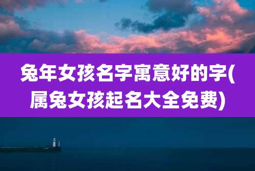 兔年女孩名字寓意好的字(属兔女孩起名大全免费)