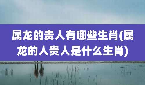 属龙的贵人有哪些生肖(属龙的人贵人是什么生肖)