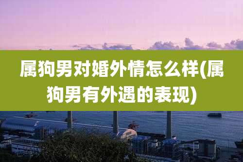 属狗男对婚外情怎么样(属狗男有外遇的表现)