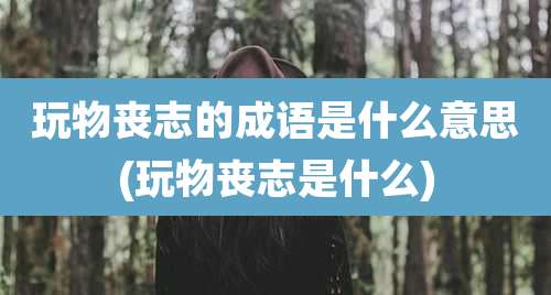 玩物丧志的成语是什么意思(玩物丧志是什么)