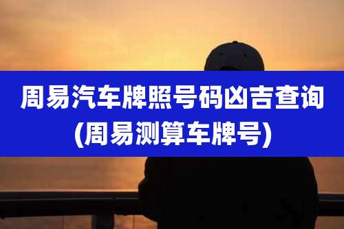 周易汽车牌照号码凶吉查询(周易测算车牌号)