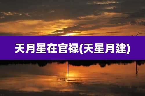 天月星在官禄(天星月建)
