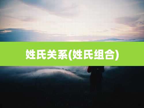 姓氏关系(姓氏组合)