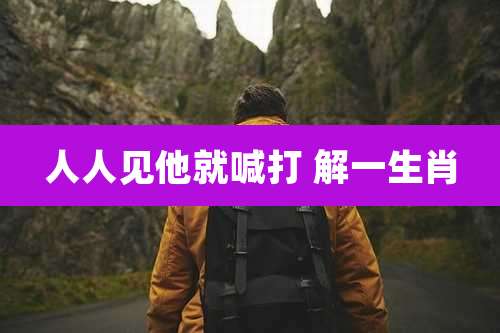 人人见他就喊打 解一生肖