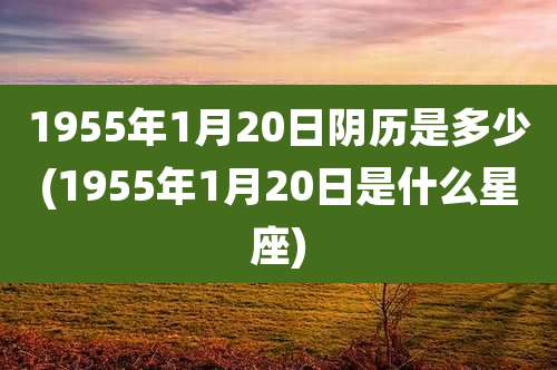 1955年1月20日阴历是多少(1955年1月20日是什么星座)