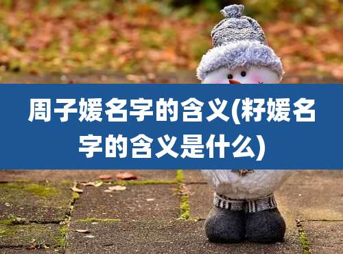 周子媛名字的含义(籽媛名字的含义是什么)