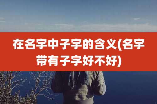 在名字中子字的含义(名字带有子字好不好)