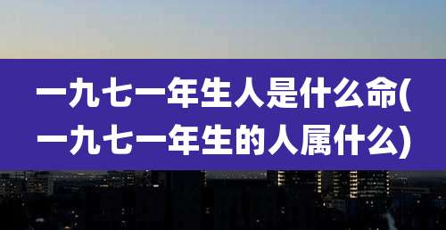 一九七一年生人是什么命(一九七一年生的人属什么)