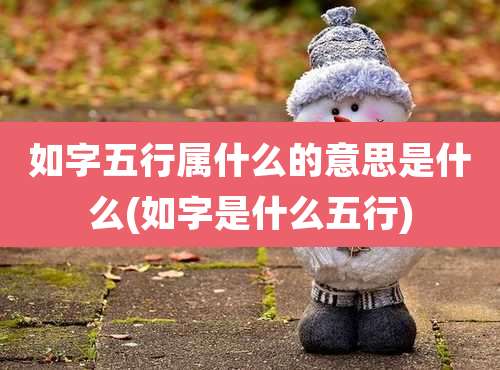 如字五行属什么的意思是什么(如字是什么五行)